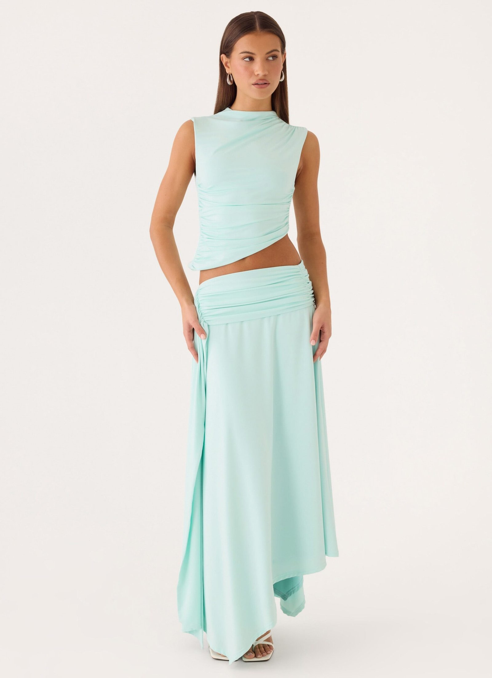 Briege Maxi Skirt - Aqua - Image 4