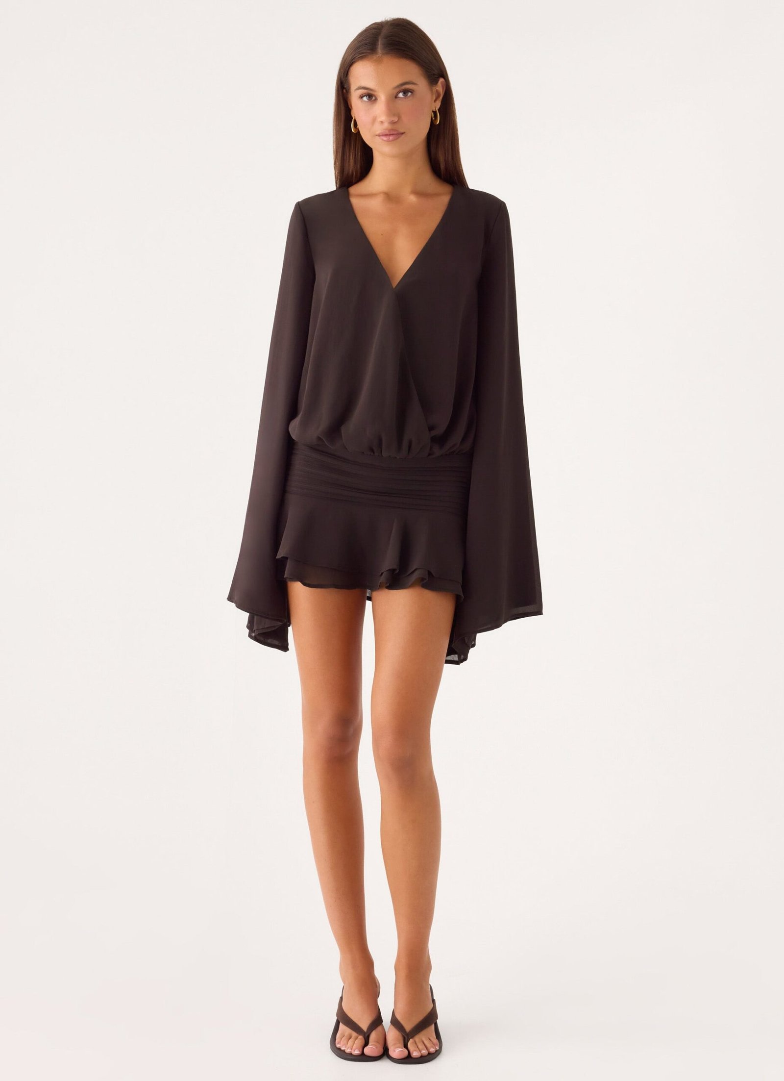 Elisana Mini Dress - Chocolate - Image 8