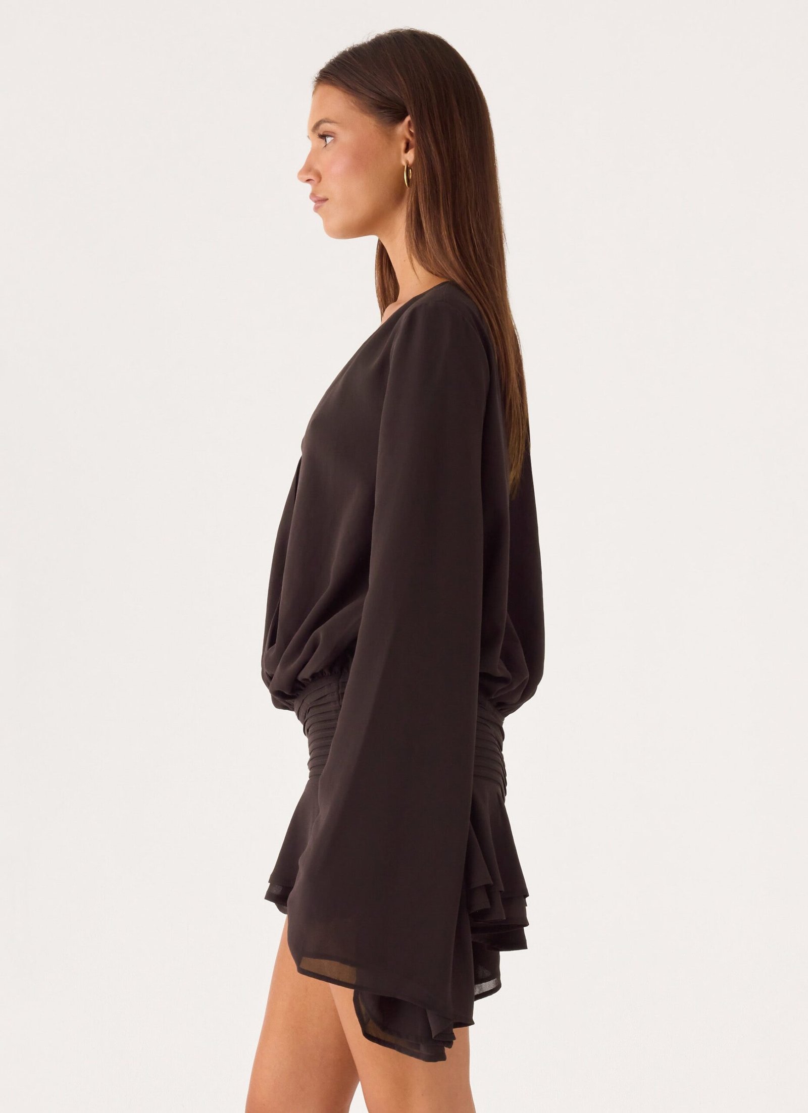 Elisana Mini Dress - Chocolate - Image 4