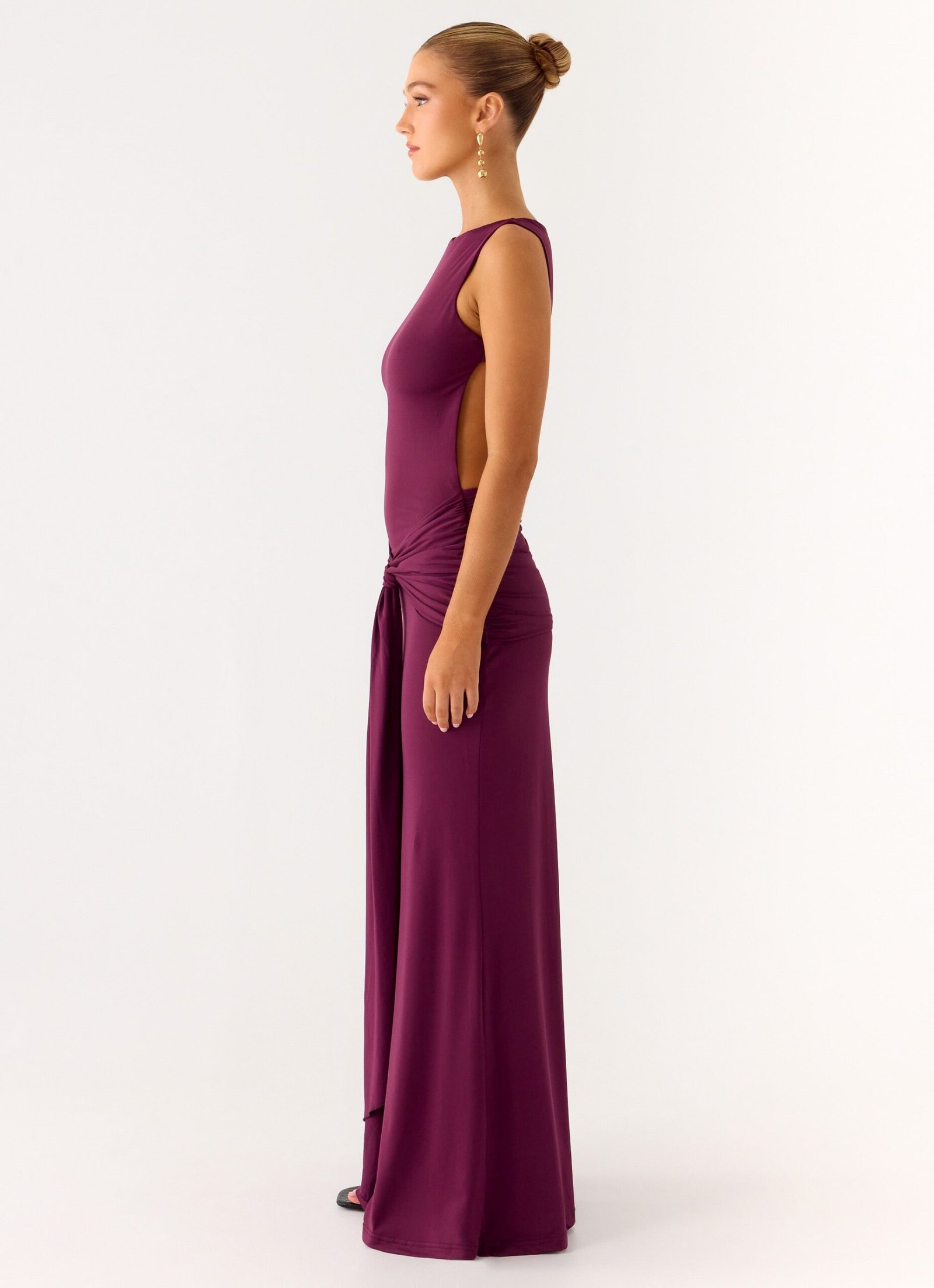 Fault Line Maxi Dress - Plum - Image 3