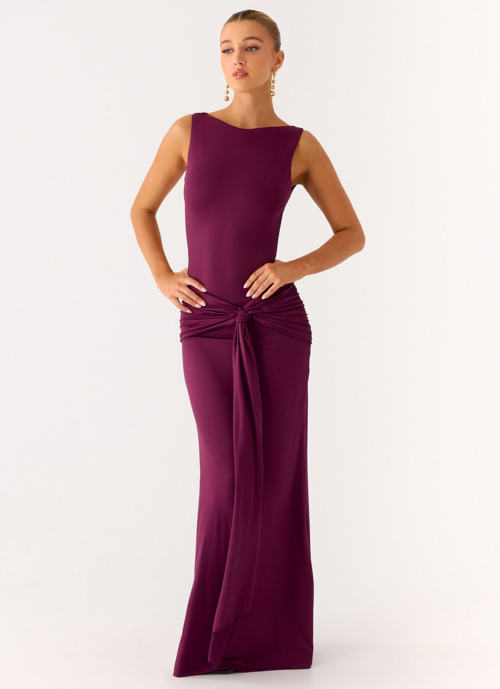 Fault Line Maxi Dress - Plum - Image 5