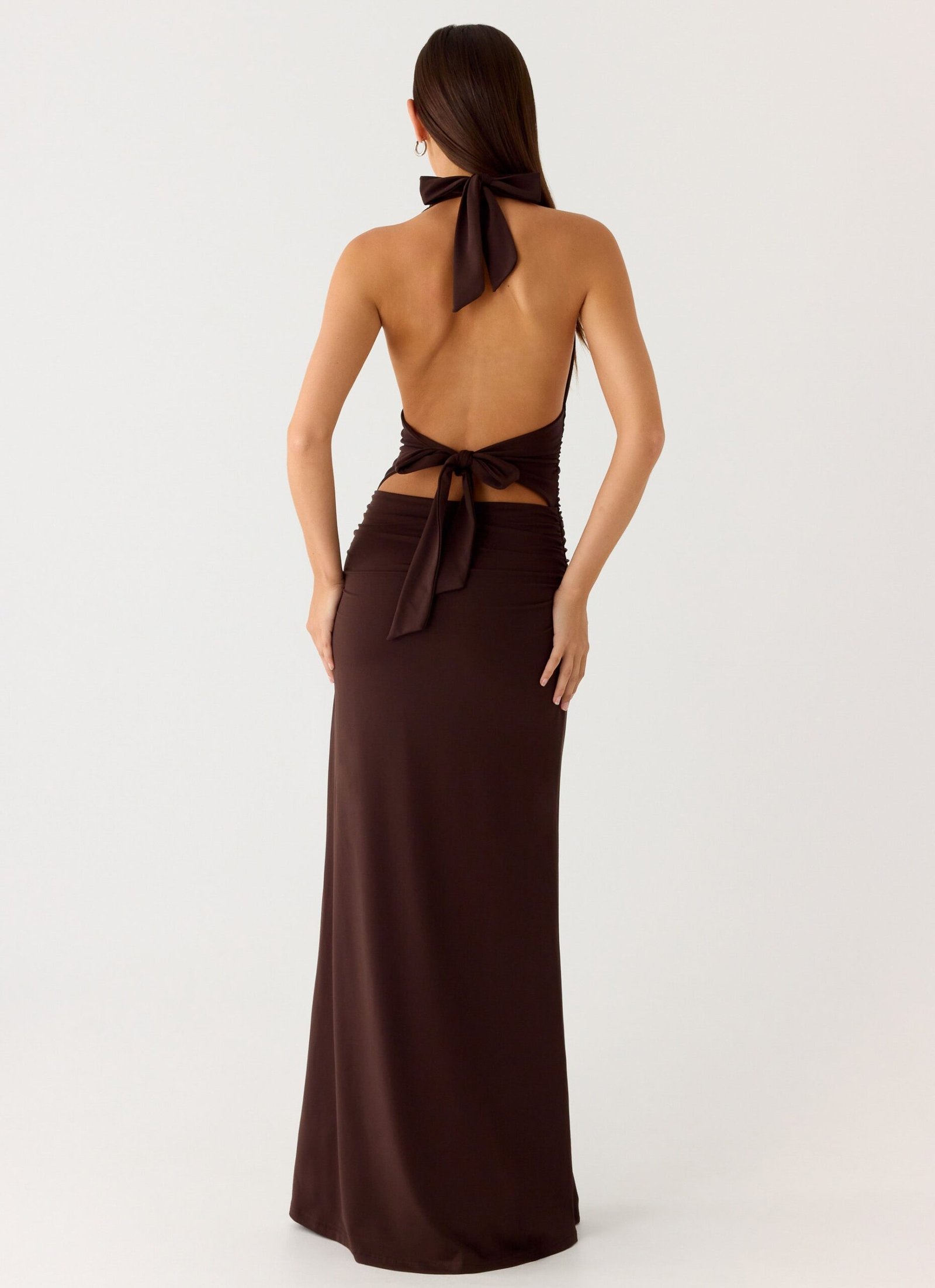 Ilaria Halter Maxi Dress - Chocolate - Image 3