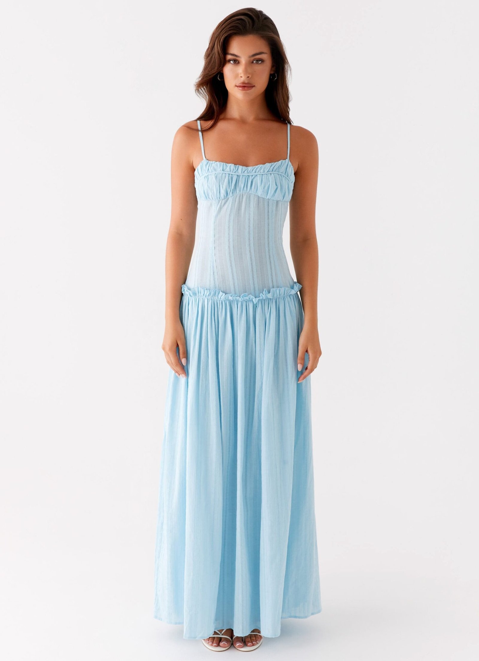 Jacinda Drop Waist Maxi Dress - Blue - Image 2