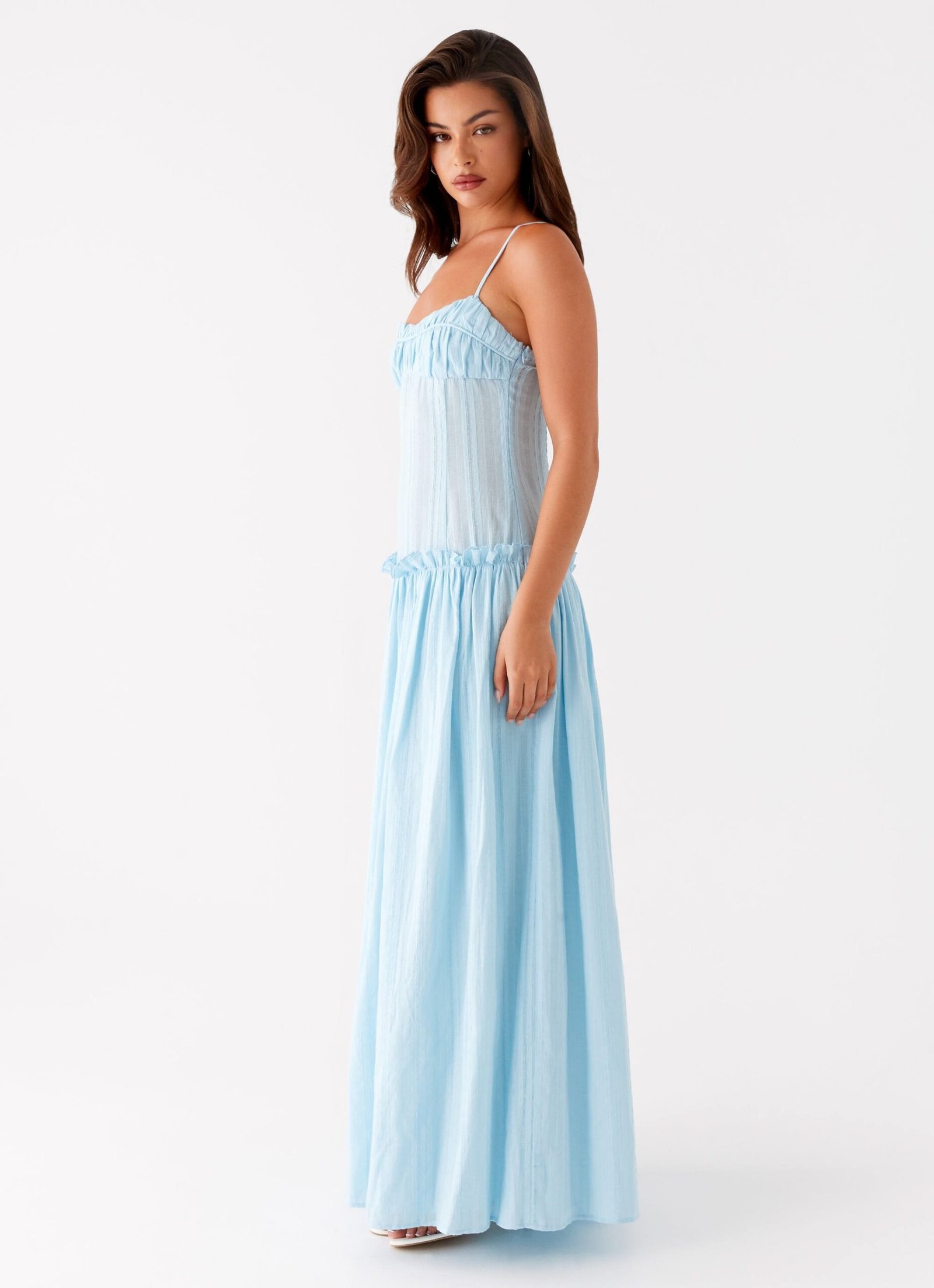 Jacinda Drop Waist Maxi Dress - Blue - Image 3