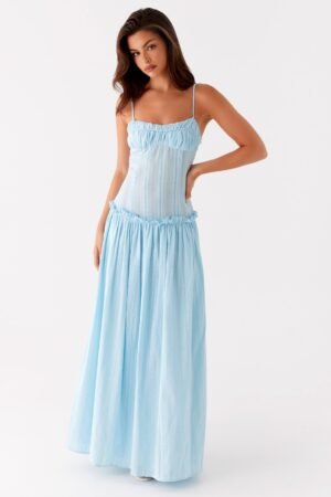 Jacinda Drop Waist Maxi Dress - Blue