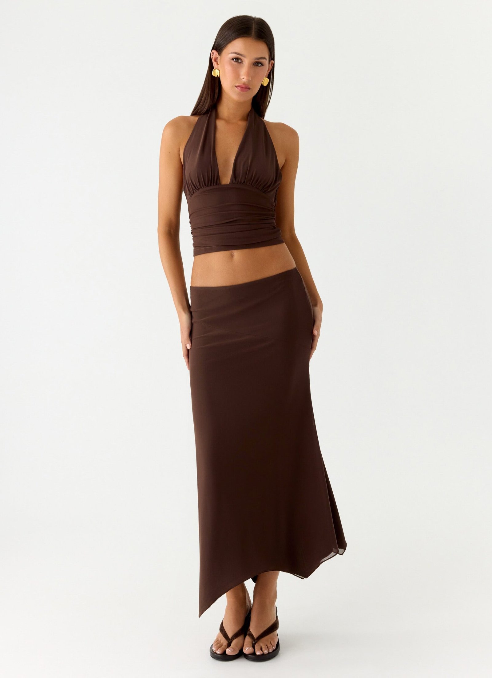 Kerrie Hanky Midi Skirt - Chocolate - Image 5