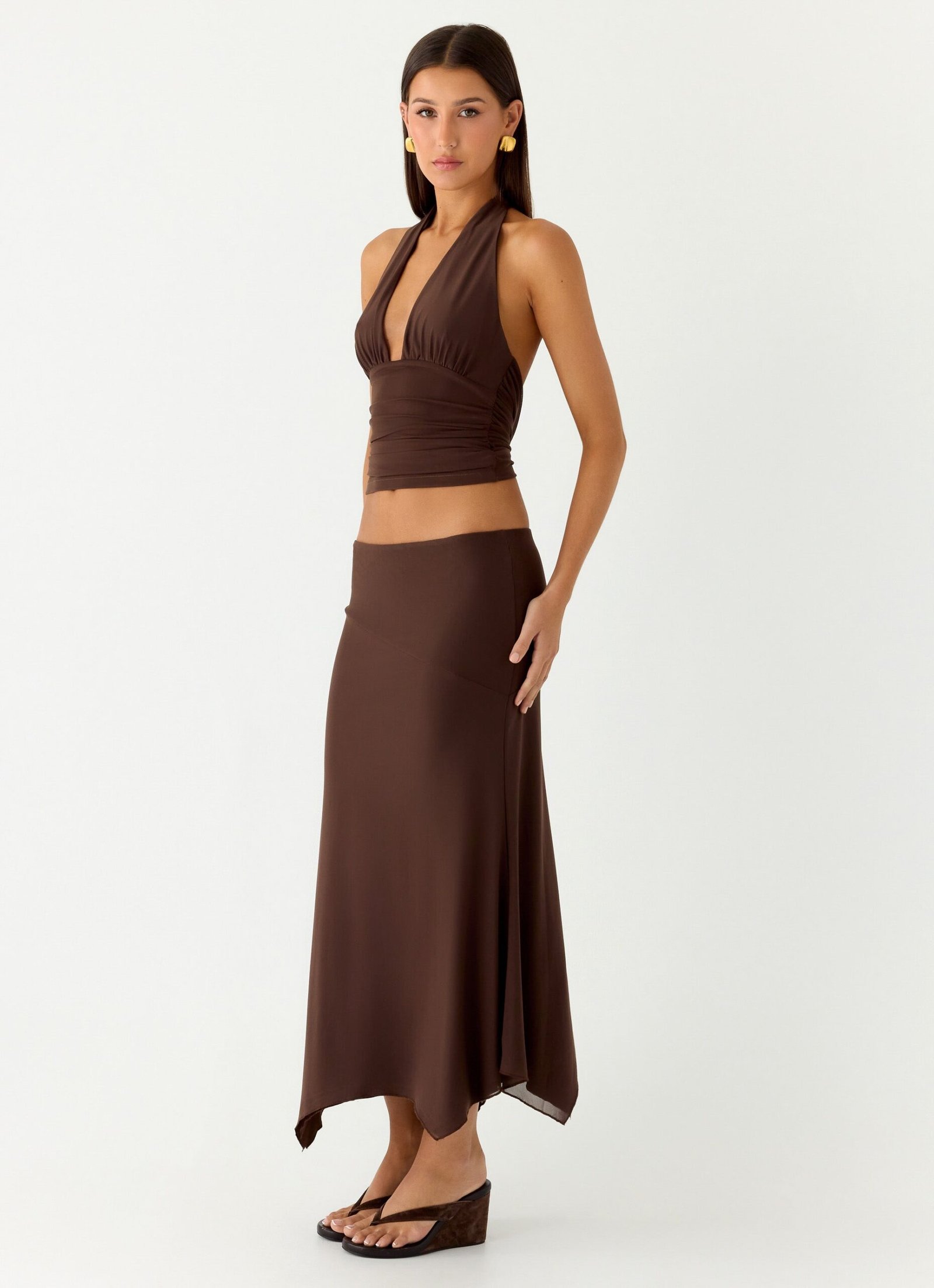 Kerrie Hanky Midi Skirt - Chocolate - Image 6