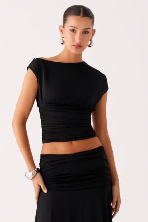 Liana Asymmetrical Top - Black