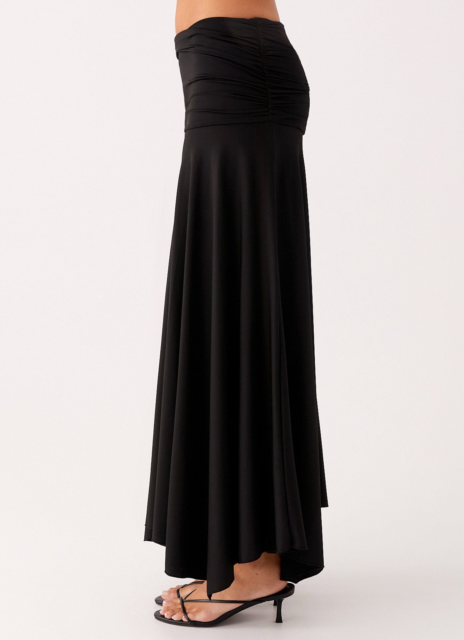 Liana Ruched Maxi Skirt - Black - Image 3