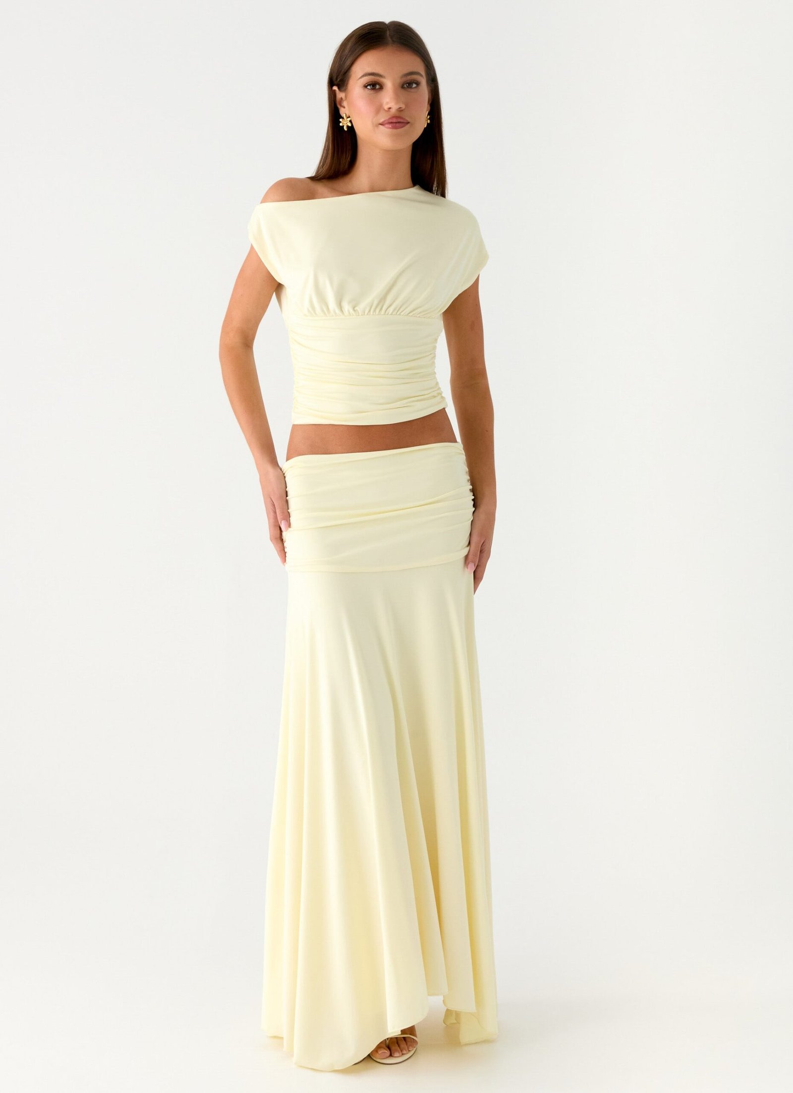 Liana Ruched Maxi Skirt - Yellow - Image 6