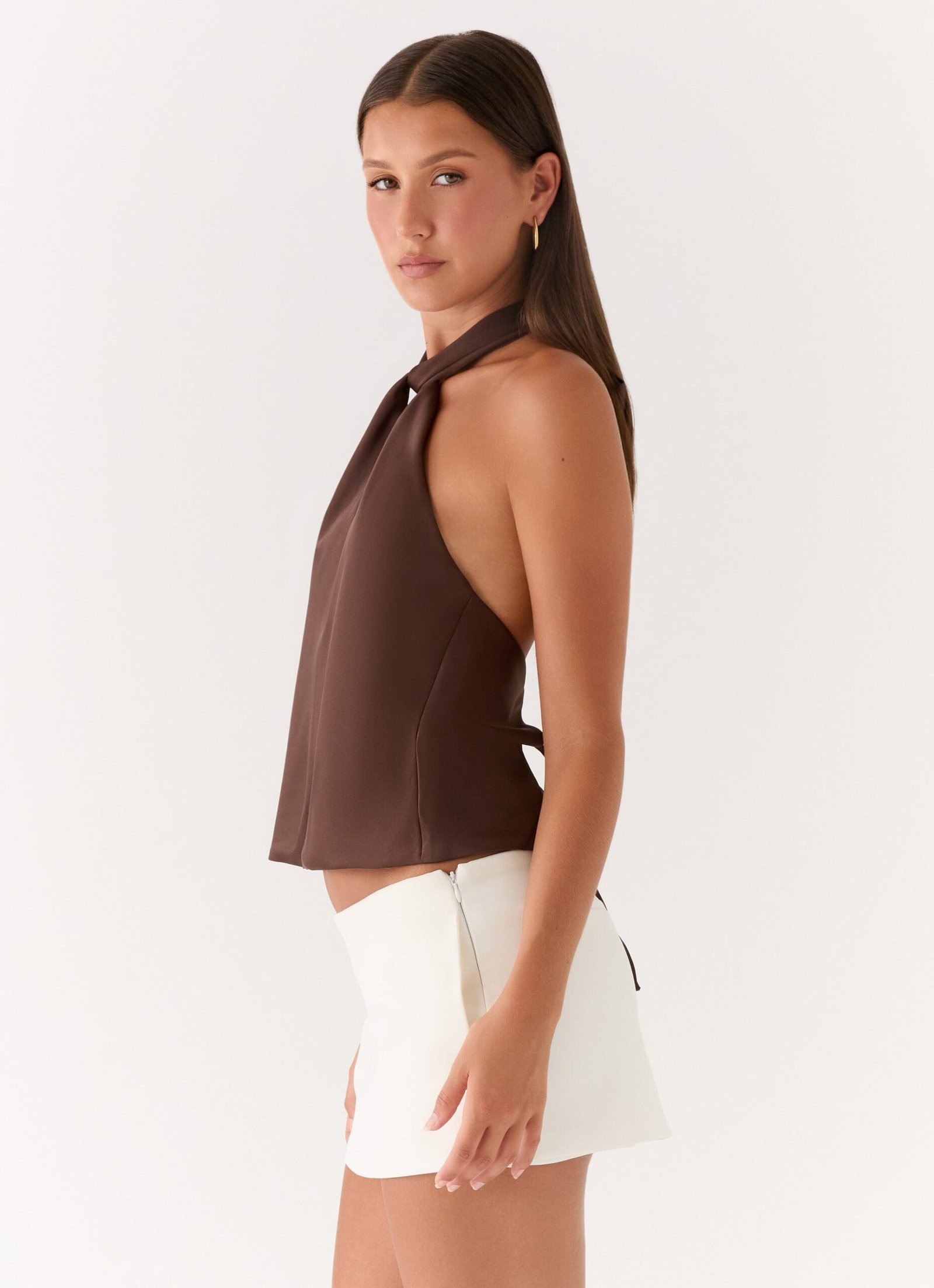 Maddox Scarf Top - Chocolate - Image 2