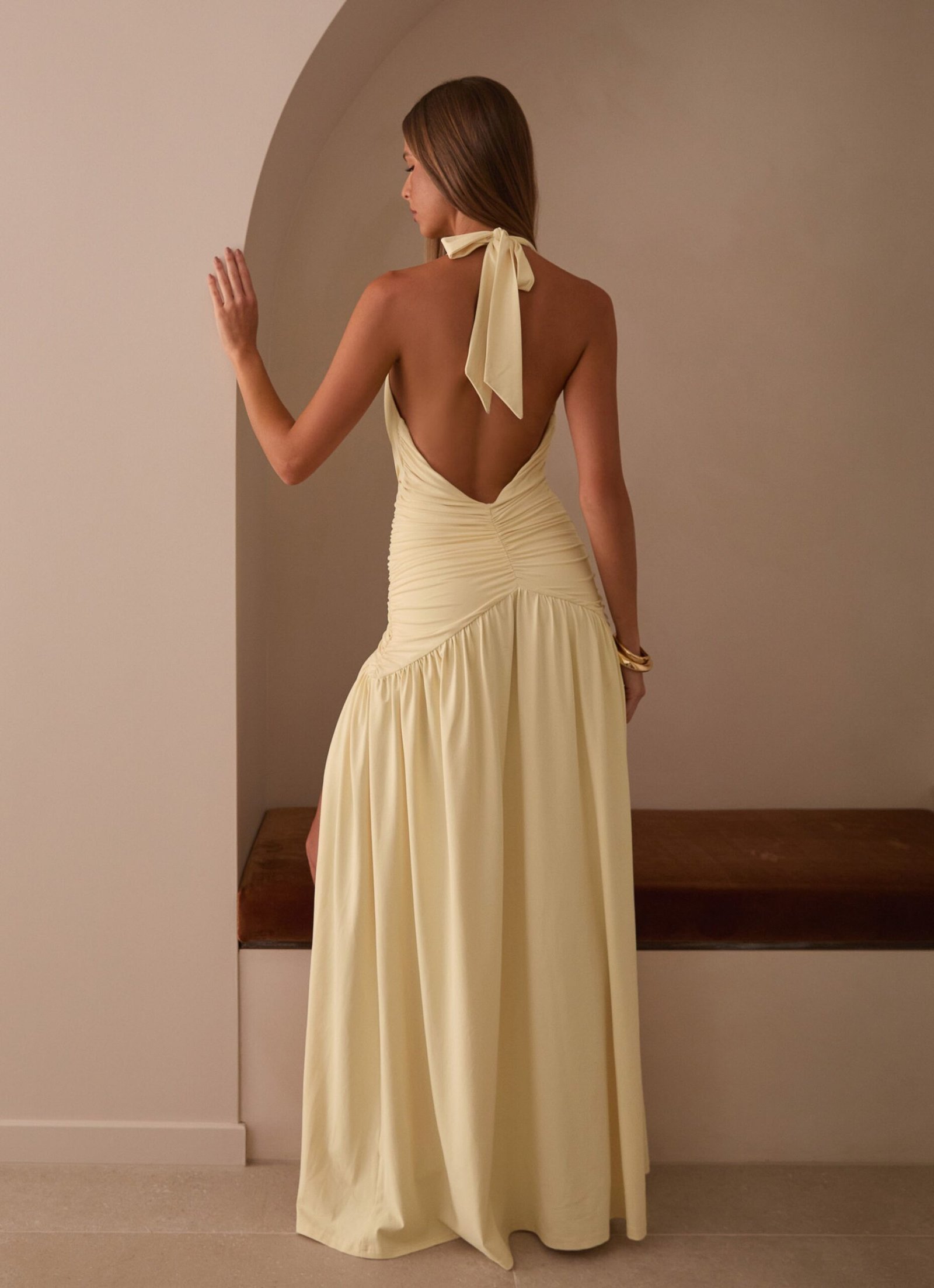 Makena Halter Maxi Dress - Yellow - Image 8