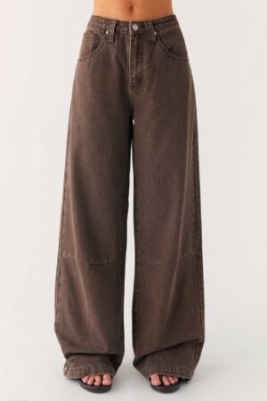 Midwest Low Rise Denim Jeans - Light Wash Chocolate