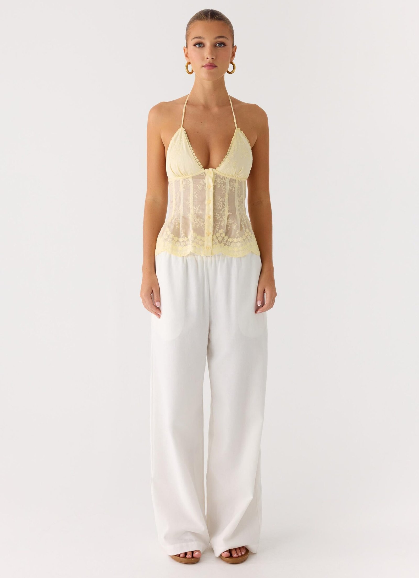 Non Stop Halter Top - Butter Yellow - Image 2
