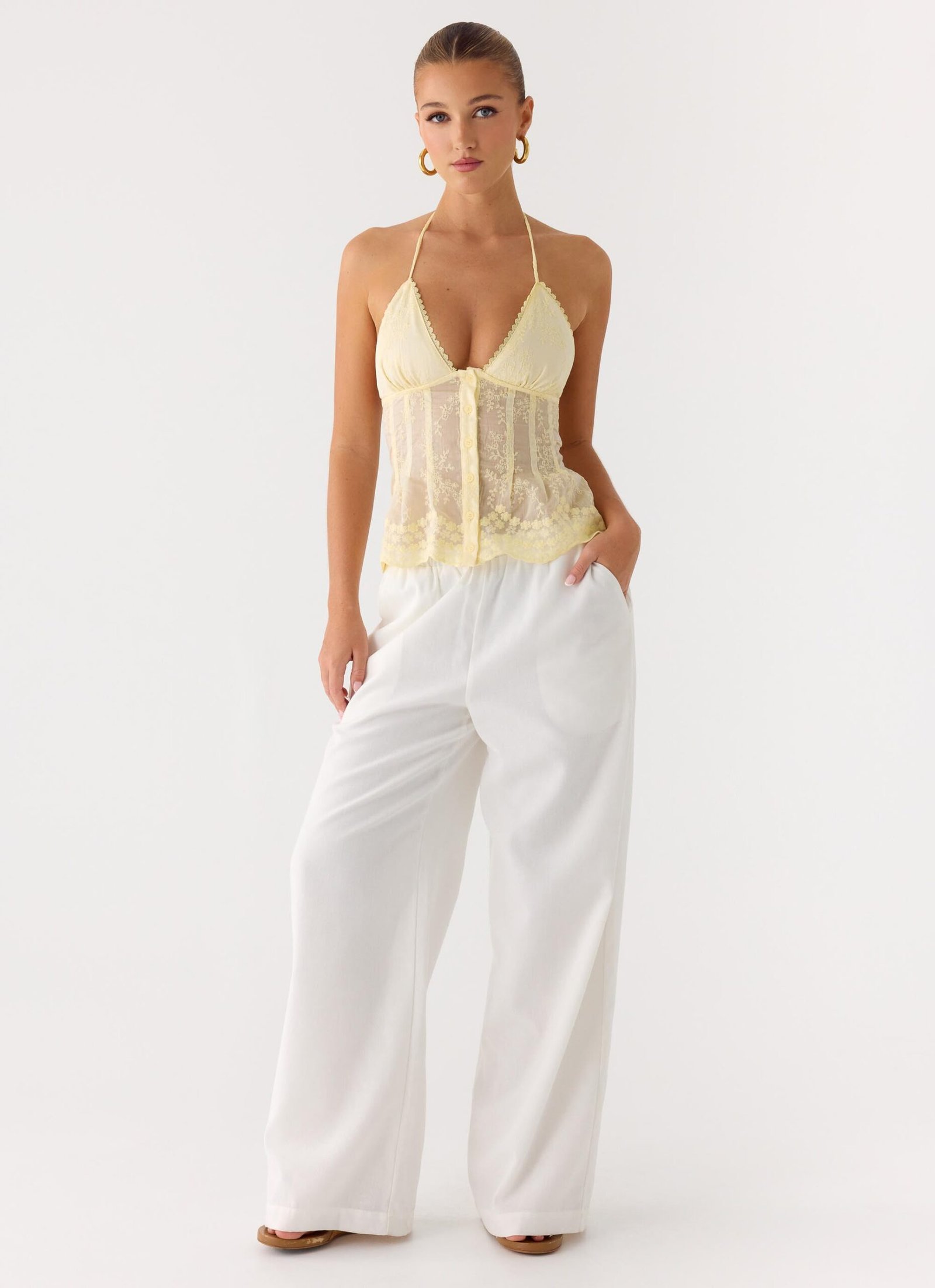 Non Stop Halter Top - Butter Yellow - Image 5