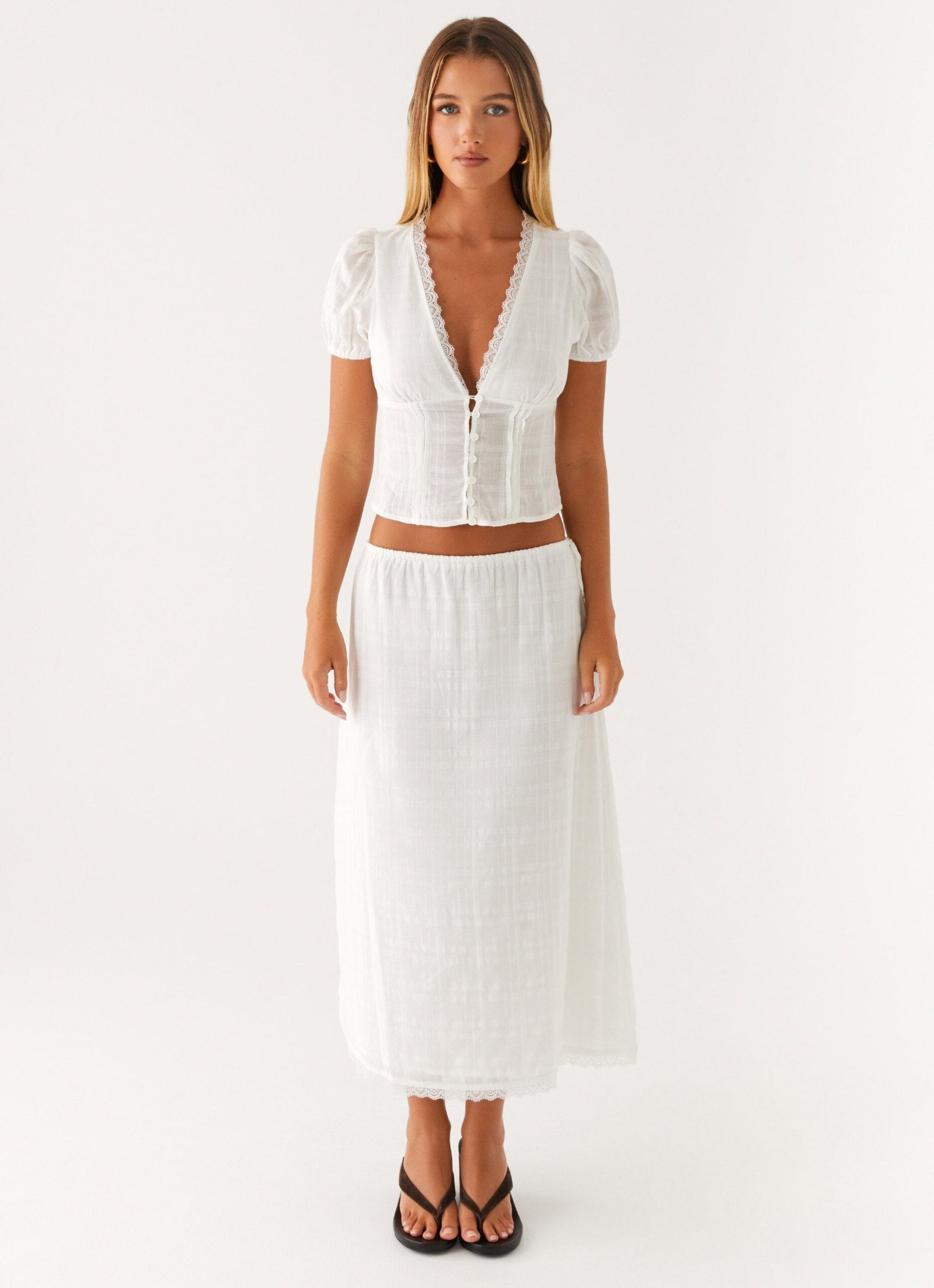 Sweet Lullaby Button Up Shirt - White - Image 2