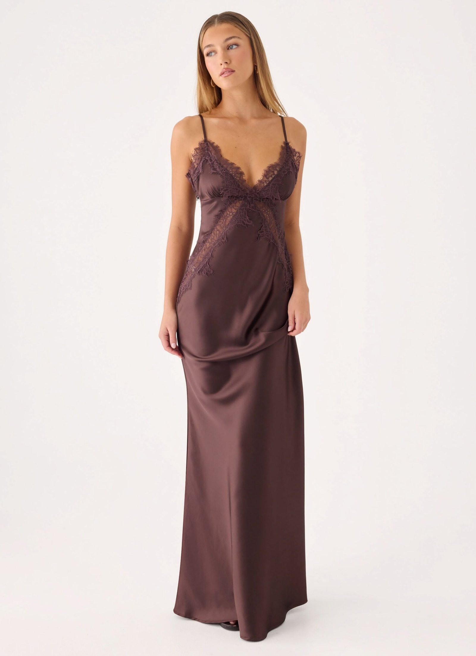 Winona Night Slip Dress - Chocolate - Image 9