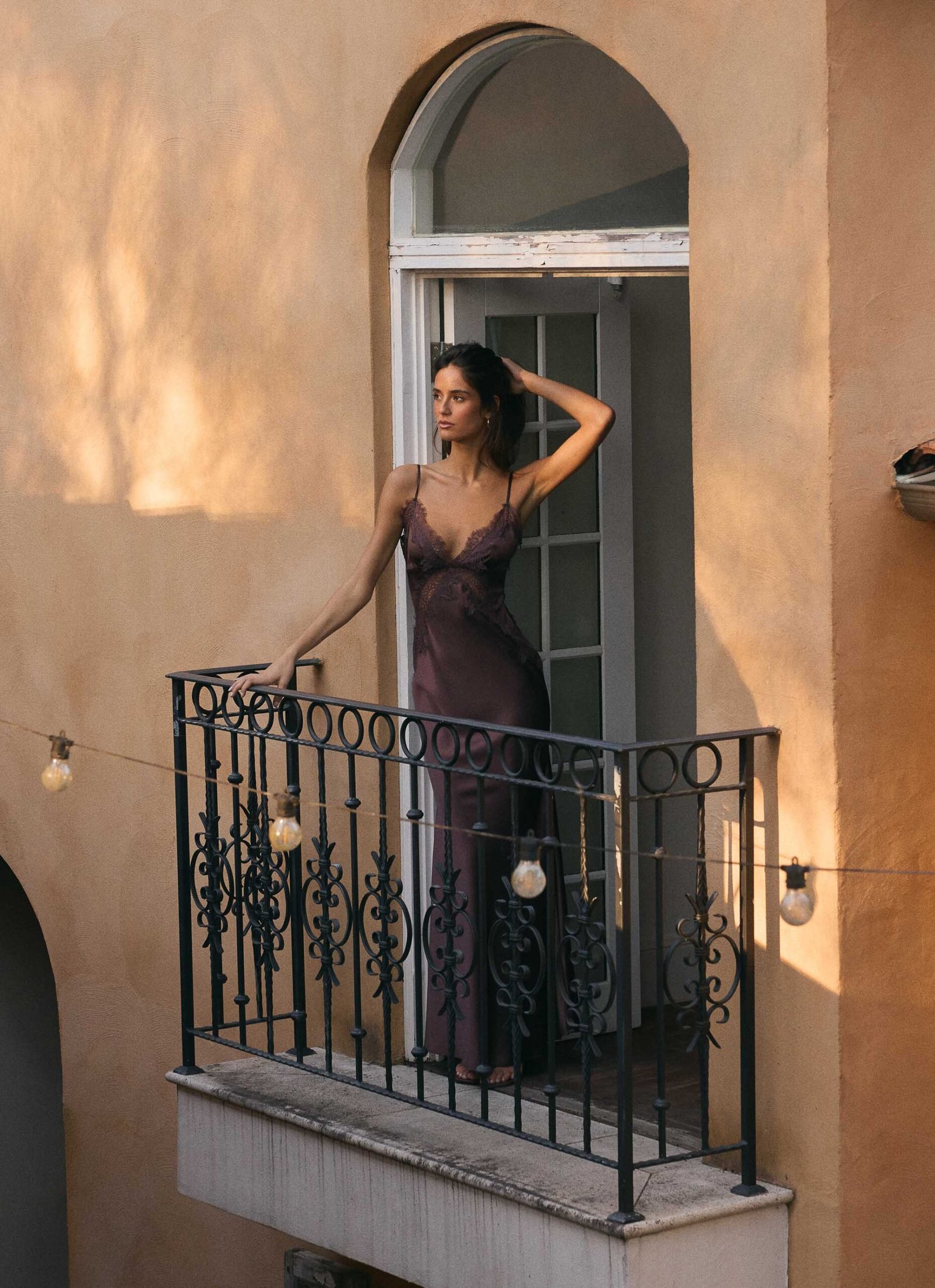 Winona Night Slip Dress - Chocolate - Image 2